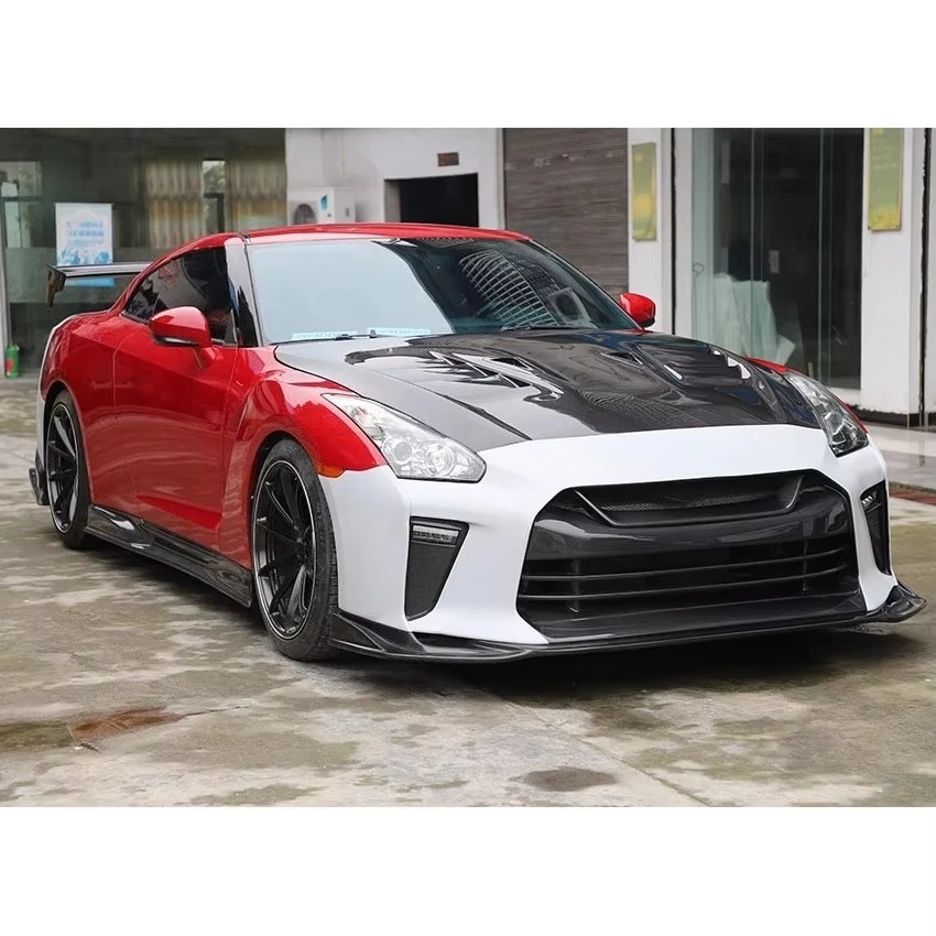 Car Accessories Top Secret Style Carbon Fiber Bonnet Hood For  GTR R35 Body Kit 2017-2020